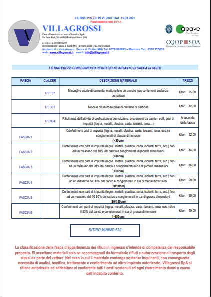 Conferimento Discarica